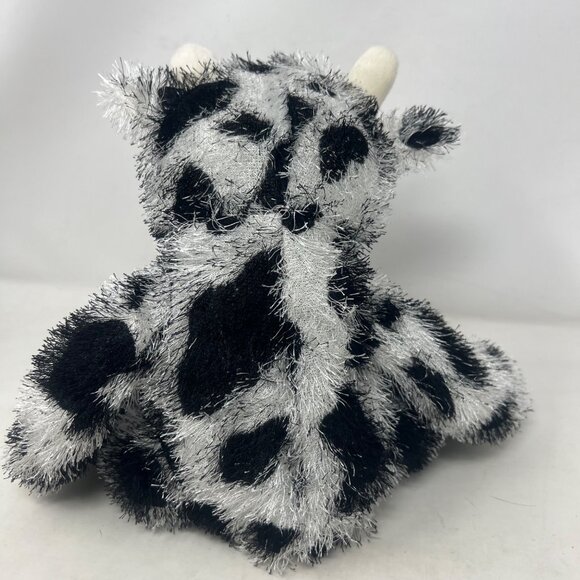 Kellytoy Cow Black White Spots Eyelash‎ Fur Plush Stuffed Animal 12" Long - Picture 4 of 6